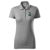 Da Oid Sinzer Bulldog Polo Shirt Damen Grau Meliert Lack Front